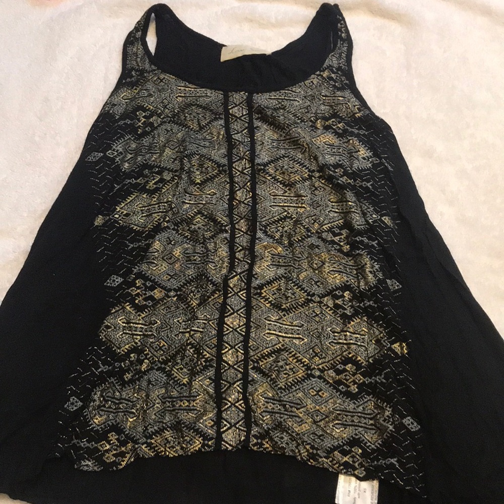 Love sam black metallic tank